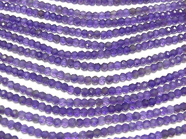 [Video] High Quality! Amethyst AA++ Faceted Button Roundel 3.5x3.5x3mm 1strand beads (aprx.15inch / 37cm)