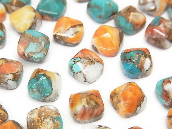 [Video] Oyster Copper Turquoise AAA Sugarloaf Cut 8x8mm 3pcs