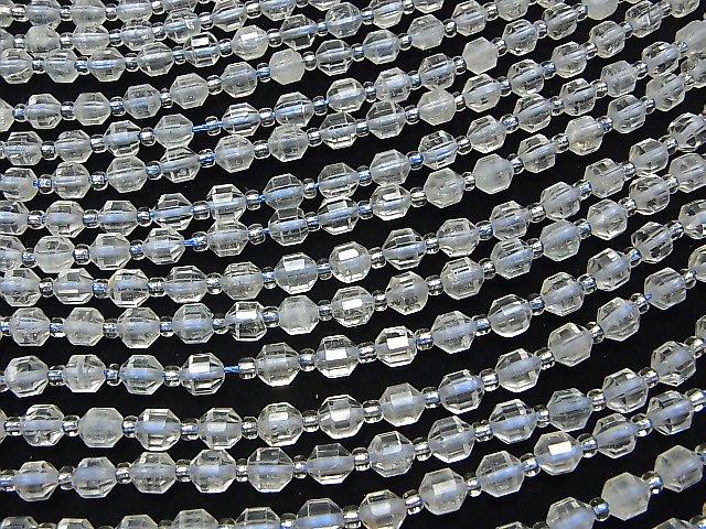 [Video] Natural White Topaz AA++ Double Point Faceted Tube 6x5mm 1strand beads (aprx.15inch / 36cm)