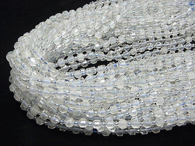 [Video] Natural White Topaz AA++ Double Point Faceted Tube 6x5mm 1strand beads (aprx.15inch / 36cm)