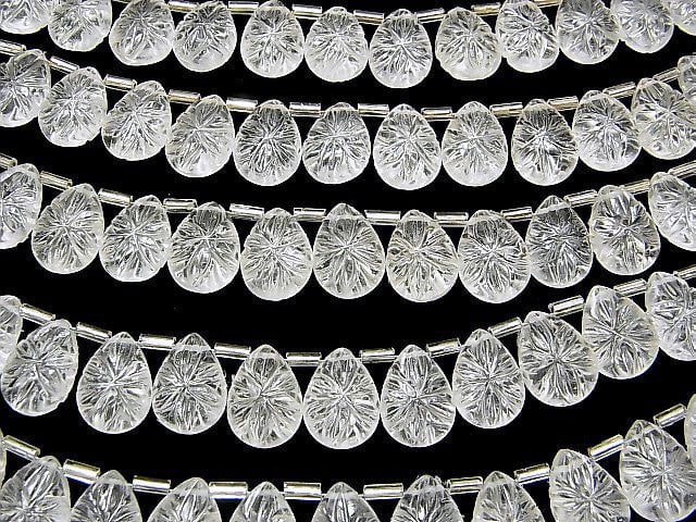[Video] Crystal AAA- Carved Pear shape 14x10mm 1strand (12pcs)