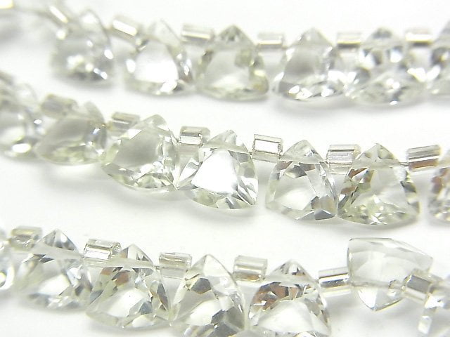 [Video] High Quality Green Amethyst AAA Triangle Faceted 6x6mm 1strand (28pcs )