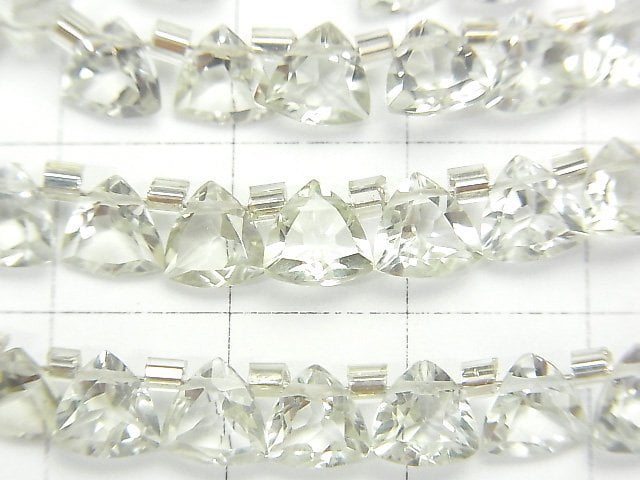 [Video] High Quality Green Amethyst AAA Triangle Faceted 6x6mm 1strand (28pcs )