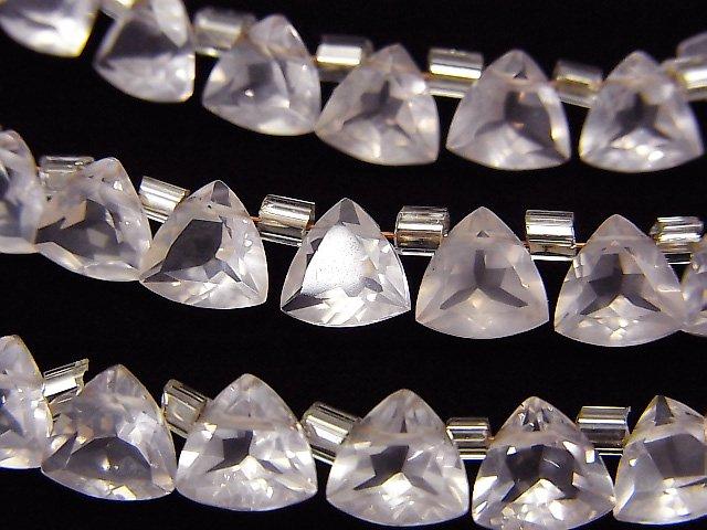 [Video] High Quality Rose Quartz AAA Triangle Faceted 6x6mm 1strand (28pcs)
