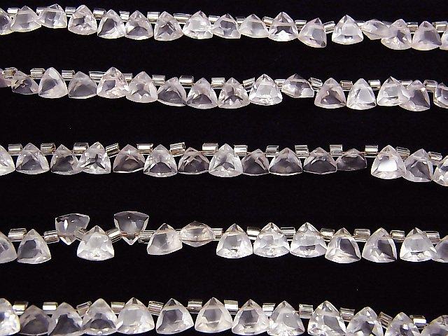 [Video] High Quality Rose Quartz AAA Triangle Faceted 6x6mm 1strand (28pcs)