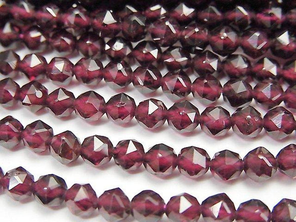 [Video] High Quality! Garnet AA++ Star Faceted Round 4mm 1strand beads (aprx.15inch / 36cm)