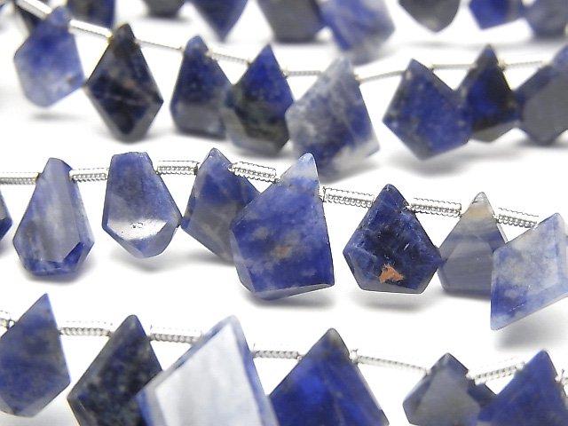 [Video] Sodalite AA++ Rough Slice Faceted 1strand beads (aprx.7inch / 18cm)