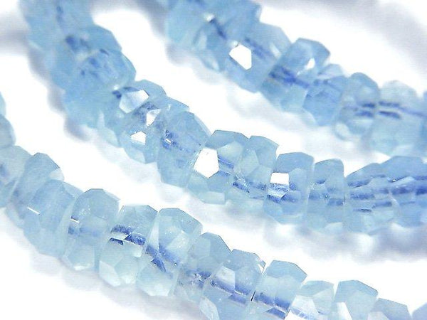 [Video] High Quality Aquamarine AAA Faceted Nugget Bracelet