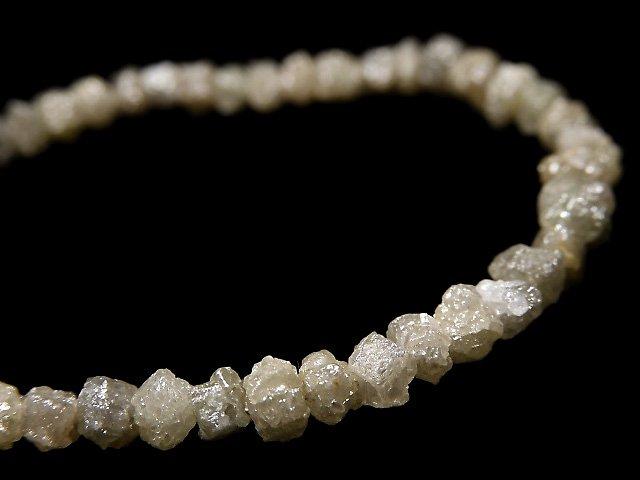 [Video] [One of a kind] [1mm hole] White Diamond Rough Nugget Bracelet NO.142