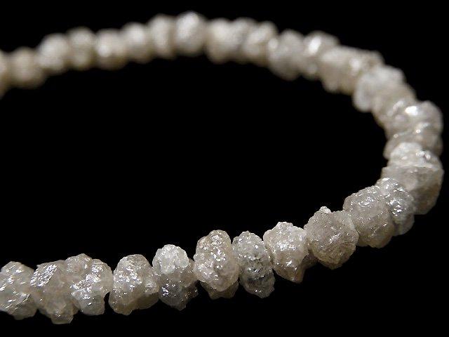 [Video] [One of a kind] [1mm hole] White Diamond Rough Nugget Bracelet NO.147
