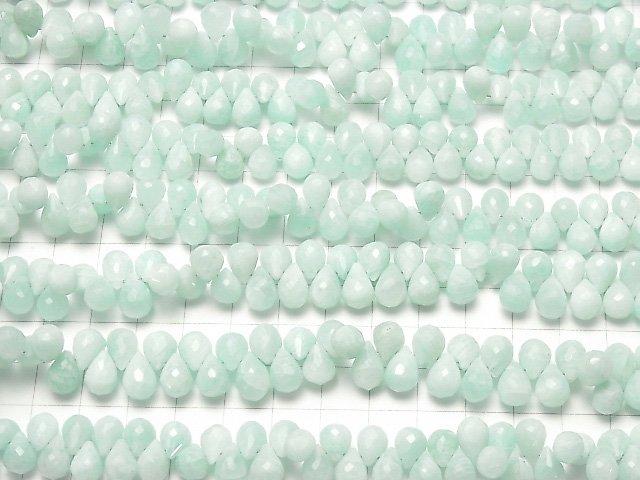 [Video] Amazonite AA+ Drop Faceted Briolette half or 1strand beads (aprx.7inch / 18cm)