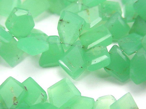 [Video] Chrysoprase AA+ Rough Slice Faceted half or 1strand beads (aprx.7inch / 18cm)