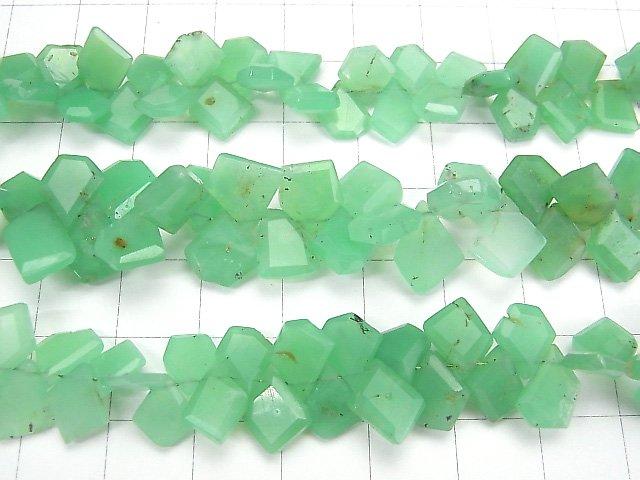 [Video] Chrysoprase AA+ Rough Slice Faceted half or 1strand beads (aprx.7inch / 18cm)