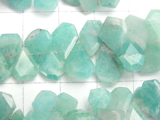 [Video] Amazonite AA+ Rough Slice Faceted 1strand beads (aprx.7inch / 18cm)