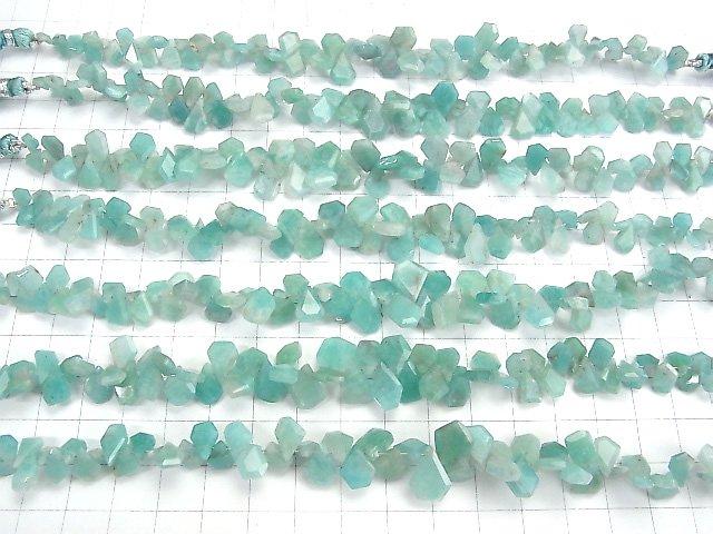 [Video] Amazonite AA+ Rough Slice Faceted 1strand beads (aprx.7inch / 18cm)
