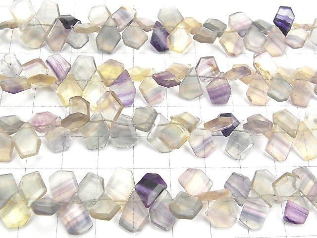 [Video] Multicolor Fluorite AA+ Rough Slice Faceted 1strand beads (aprx.7inch / 18cm)