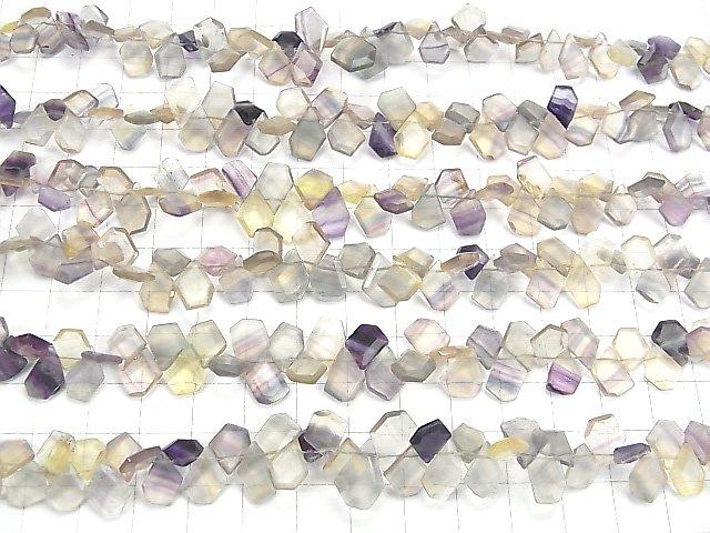 [Video] Multicolor Fluorite AA+ Rough Slice Faceted 1strand beads (aprx.7inch / 18cm)
