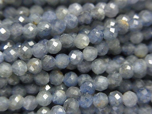 [Video] High Quality! Sri Lanka Sapphire AA Faceted Round 3-3.5mm 1strand beads (aprx.15inch / 37cm)
