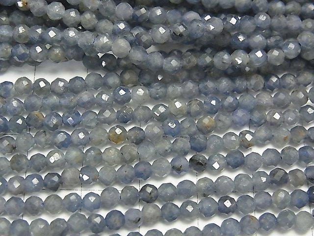 [Video] High Quality! Sri Lanka Sapphire AA Faceted Round 3-3.5mm 1strand beads (aprx.15inch / 37cm)