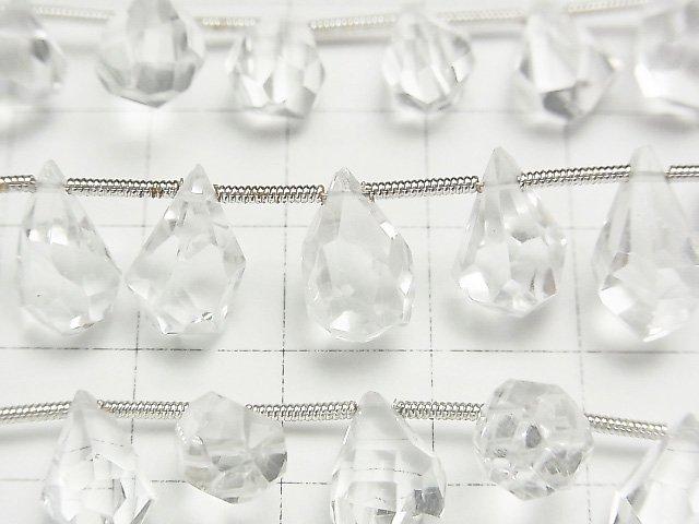 [Video] High Quality Crystal AAA Rough Drop Faceted Briolette half or 1strand beads (aprx.7inch / 18cm)