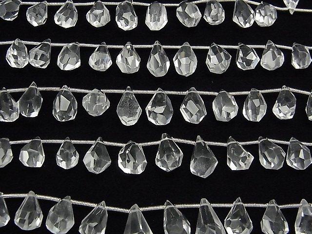 [Video] High Quality Crystal AAA Rough Drop Faceted Briolette half or 1strand beads (aprx.7inch / 18cm)
