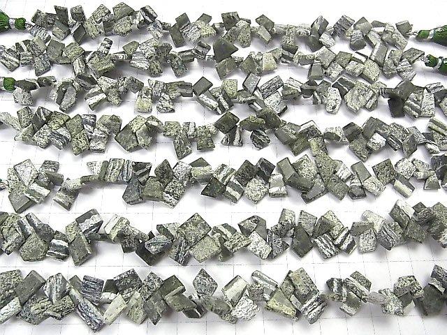 [Video] Serpentine Rough Slice Faceted 1strand beads (aprx.7inch / 18cm)