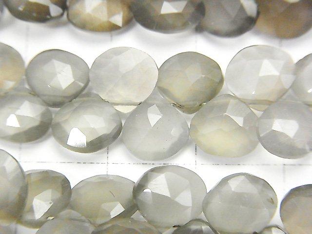 [Video] High Quality Brown-Gray Moonstone AA++ Chestnut Faceted Briolette half or 1strand beads (aprx.7inch / 18cm)