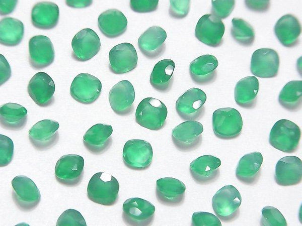 [Video] High Quality Green Onyx AAA Loose Square Faceted 4x4mm 10pcs