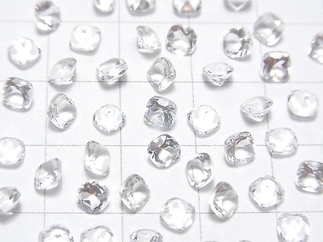 [Video]High Quality White Topaz AAA Loose stone Square Faceted 4x4mm 10pcs