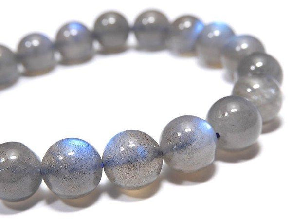 [Video] [One of a kind] Blue Labradorite AAA Round 10mm Bracelet NO.7