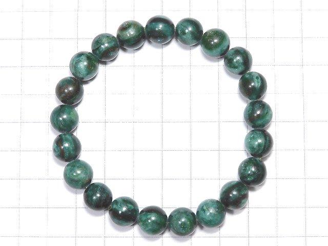 [Video] [One of a kind] Green Mica Round 9.5mm Bracelet NO.4