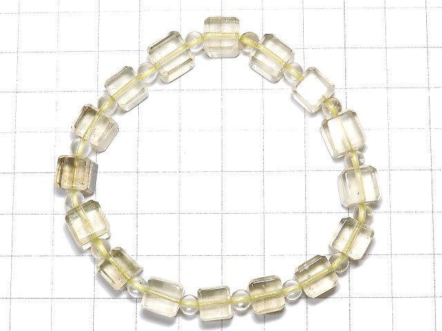 [Video] [One of a kind] Libyan Desert Glass AAA Cube & Round Bracelet NO.100