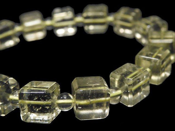 [Video] [One of a kind] Libyan Desert Glass AAA Cube & Round Bracelet NO.103