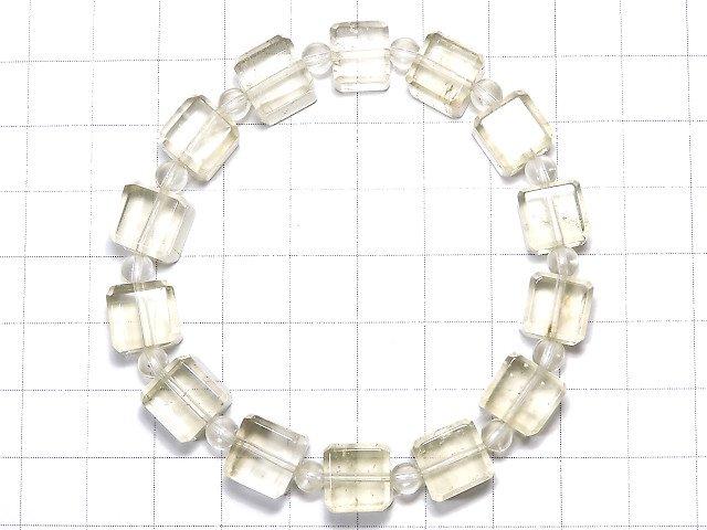 [Video] [One of a kind] Libyan Desert Glass AAA Cube & Round Bracelet NO.104