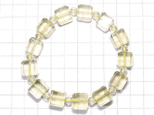 [Video] [One of a kind] Libyan Desert Glass AAA Cube & Round Bracelet NO.106