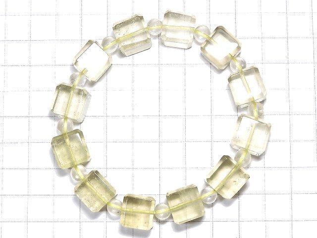 [Video] [One of a kind] Libyan Desert Glass AAA Cube & Round Bracelet NO.107