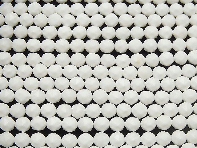[Video] High Quality! White Shell Star Faceted Round 6mm 1strand beads (aprx.15inch / 38cm)