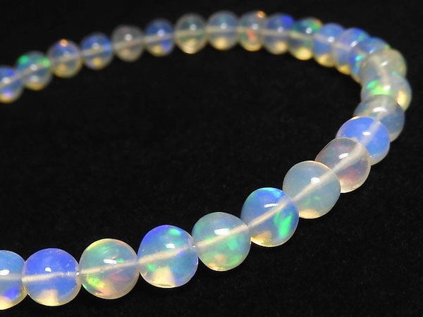 [Video][One of a kind] High Quality Ethiopian Opal AAA- Round 5mm Bracelet NO.1