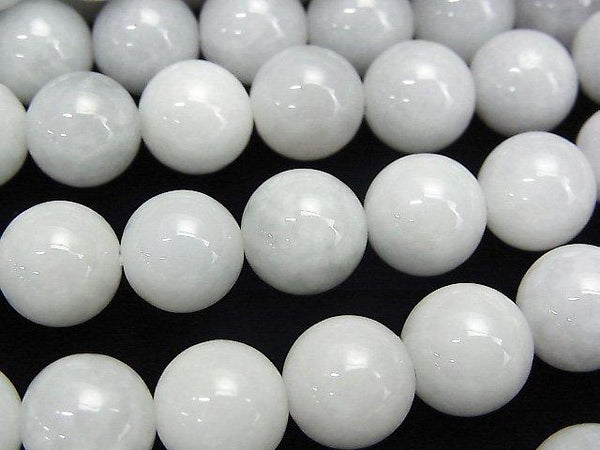 [Video] Burmese White Jadeite AA Round 10mm 1strand beads (aprx.15inch / 38cm)