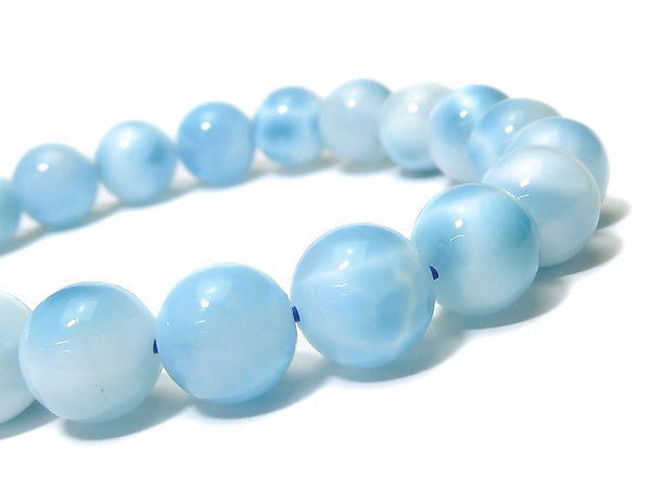 [Video][One of a kind] High Quality Larimar Pectolite AAA Round 9mm Bracelet NO.304
