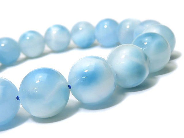 [Video][One of a kind] High Quality Larimar Pectolite AAA Round 11.5mm Bracelet NO.312