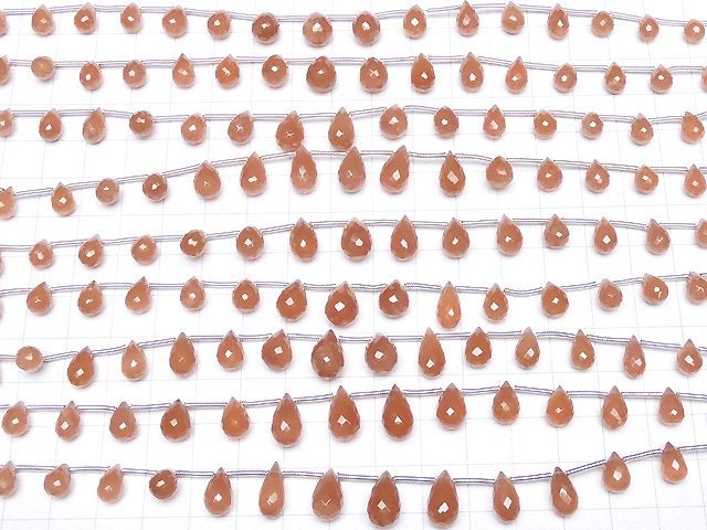[Video] Peru Rhodochrosite AAA- Drop Faceted Briolette 1strand beads (aprx.7inch / 17cm)