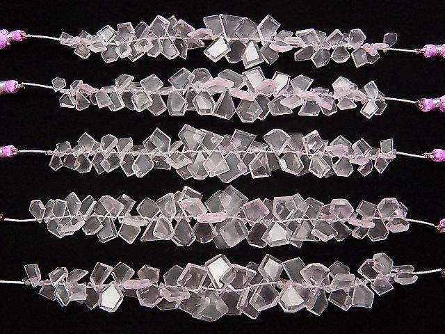 [Video] High Quality Rose Quartz AA+ Rough Slice Faceted half or 1strand beads (aprx.5inch / 12cm)