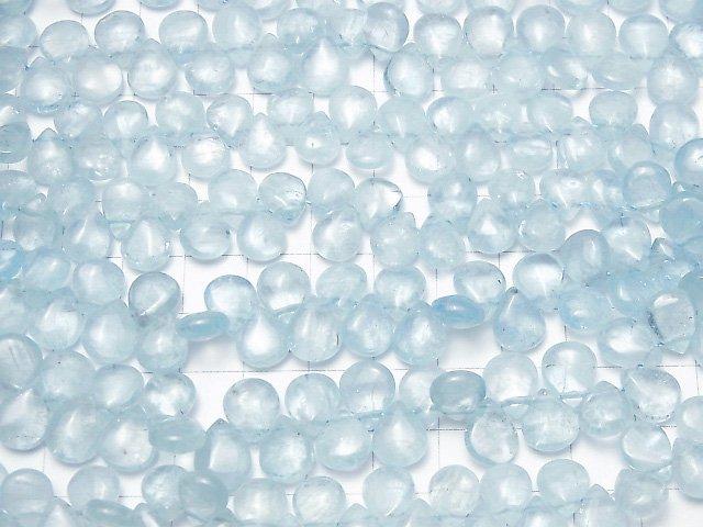 [Video] Aquamarine AAA- Pear shape (Smooth) half or 1strand beads (aprx.7inch / 18cm)