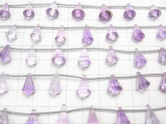 [Video] High Quality Pink Amethyst AAA- Deformation Drop Faceted Briolette 1strand (9pcs)