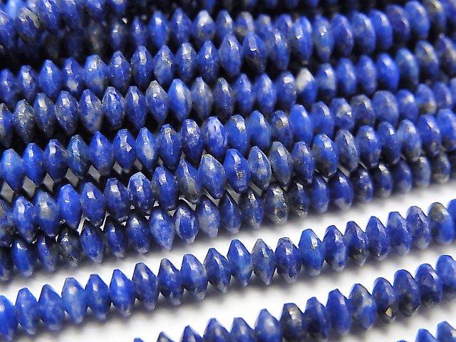 [Video] High Quality! Lapislazuli AA++ Abacus Cut 3x3x1.5mm 1strand beads (aprx.15inch / 37cm)