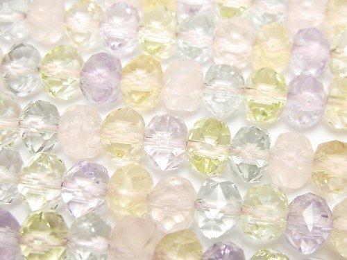 [Video] High Quality! Mixed Stone AAA- Star Faceted Button Roundel 9x9x6mm 1/4 or 1strand beads (aprx.15inch / 37cm)