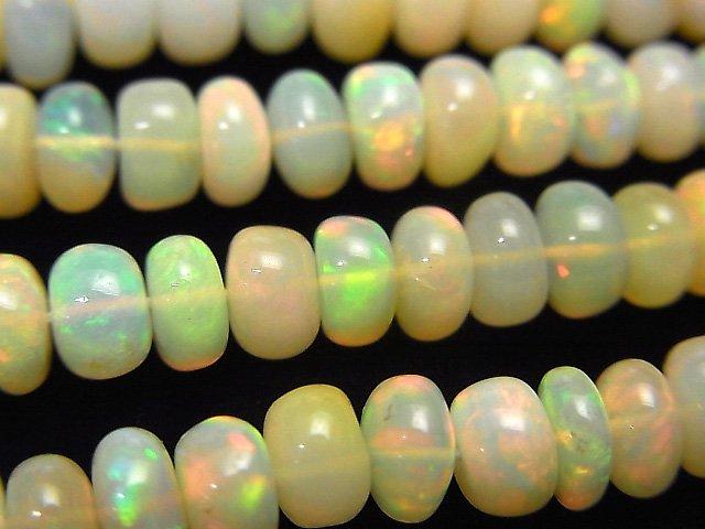 [Video] Ethiopia Opal AA++ Roundel half or 1strand beads (aprx.19inch / 46cm)
