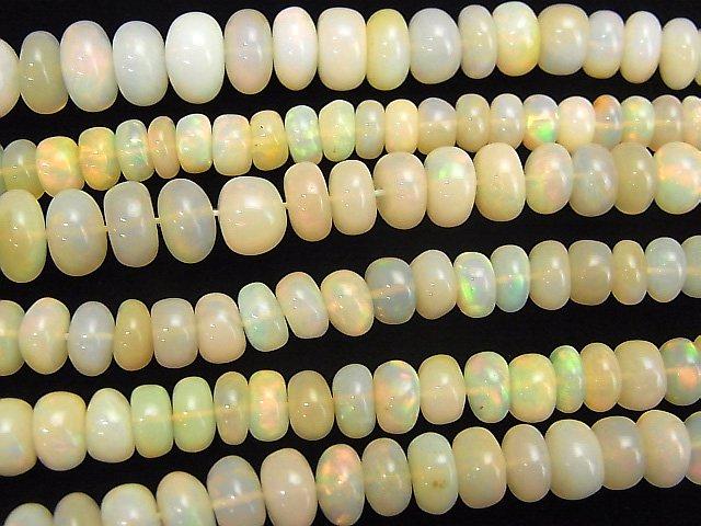 [Video] Ethiopia Opal AA++ Roundel half or 1strand beads (aprx.19inch / 46cm)