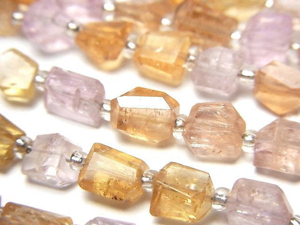 [Video]High Quality Imperial Topaz AAA- Faceted Nugget [Sherry color] 1strand beads (aprx.7inch/18cm)
